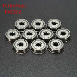 10pcs F625ZZ 5x16x5mm Flange Bushing Ball Bearings Double Shielded Car Accessories