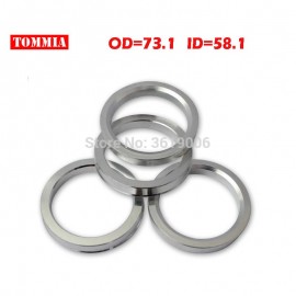 TOMMIA 1Sets 58.1mm ID to 73.1mm OD Aluminum Centric Spigot Hub Rings Wheel Spacer