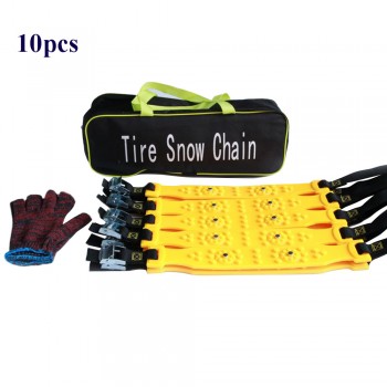 10pcs Emergency Car Tire Chain Winter Beef Tendon Thickening Snow Chain 10pcs Anti-skid Snow Chain Tire Protection Car Safety