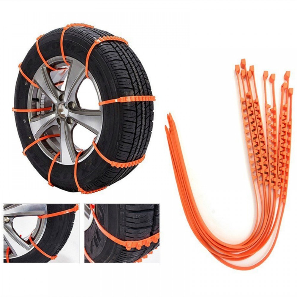 New 10 PCS Snow Tire Chain universal for Car Truck SUV Anti-Skid Emergency Winter Driving