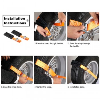 2 pcs Winter Car Tire Anti-Skid Block Vehicle Emergency Snow Car Chain Universal Vehicles Winter Truck Tire Anti-skid Belt