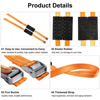 2 pcs Winter Car Tire Anti-Skid Block Vehicle Emergency Snow Car Chain Universal Vehicles Winter Truck Tire Anti-skid Belt