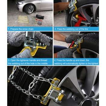 2018 Metal Anti-skid Chain Auto Anti-skid Snow Tire Chains Car Skid Belt  for Car Truck SUV Anti-Skid Emergency Driving