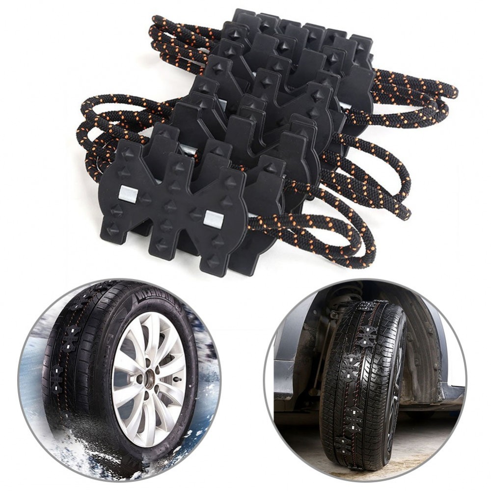 Black Auto Wheel Tyre Emergency Anti Skid Chain Off-road Vehicle SUV Universal Winter Snow Anti-skid Tire Chains Car Accessories