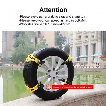 Car Snow Chain Black Yellow Tire Anti-skid Belt Automotive Passenger Vehicle Snow Chains Anti Wheel Slip Chain