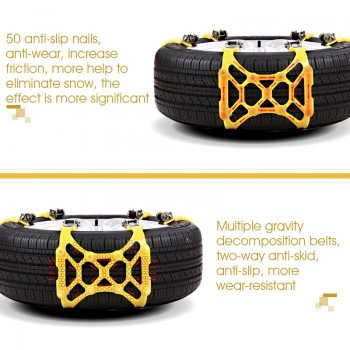 WHDZ 3pcs Car Tire Snow Chains Universal Car Suit 165-265mm Tyre Winter Slip Chains Climbing Mud Sandy Ground anti-skid chains