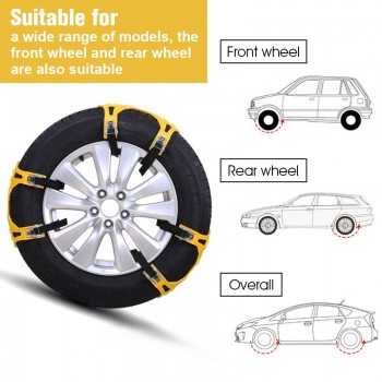 WHDZ 3pcs Car Tire Snow Chains Universal Car Suit 165-265mm Tyre Winter Slip Chains Climbing Mud Sandy Ground anti-skid chains