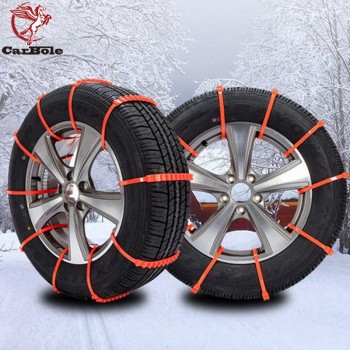 CARBOLE 10Pcs Anti-Skid Chains Snow Chains Universal Emergency Anti-Slip Tire Belting Straps Cable Traction Wire for Car/SUV