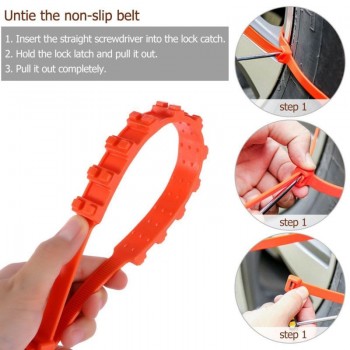 CARBOLE 10Pcs Anti-Skid Chains Snow Chains Universal Emergency Anti-Slip Tire Belting Straps Cable Traction Wire for Car/SUV