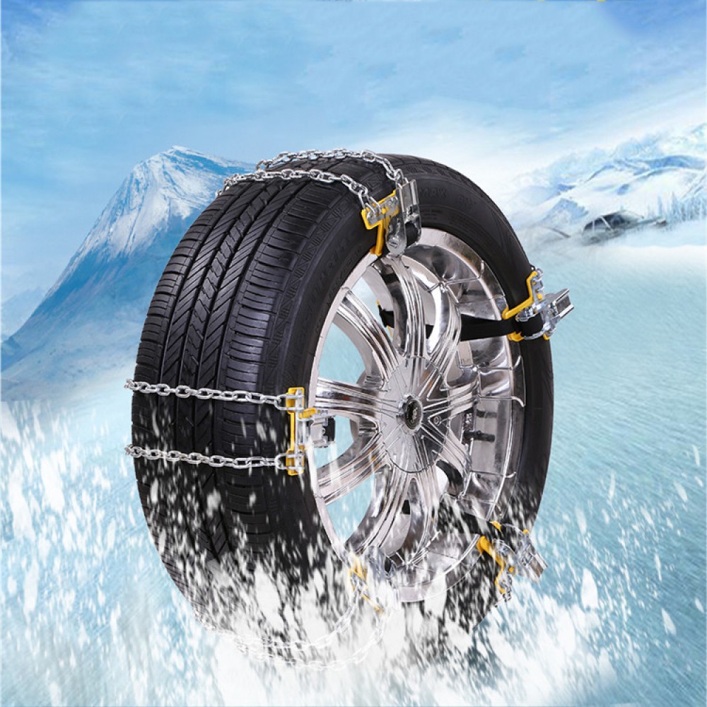 Manganese Steel Wear Resistant And Durable Double Universal Metal Snow Chain Fit For Snow Road And Sand Road Car Accessories