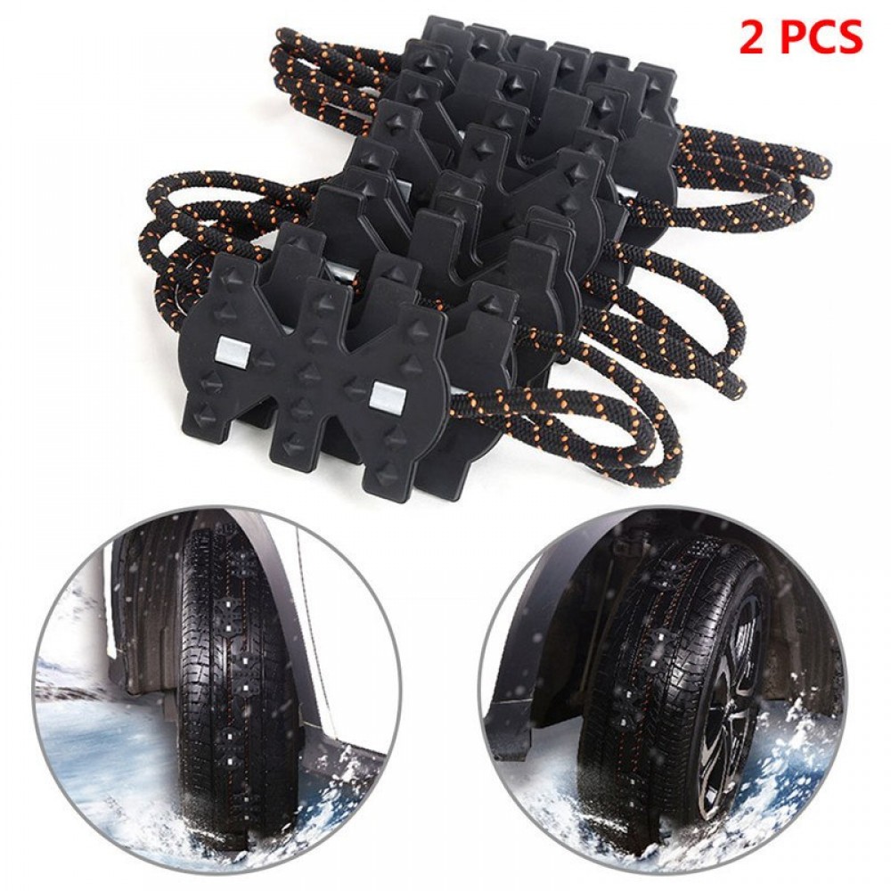 2PCs Universal Anti Snow Wearproof Wheel Tire High Toughness Anti-skid Emergency Chain for Car Truck SUV MPV Vehicles