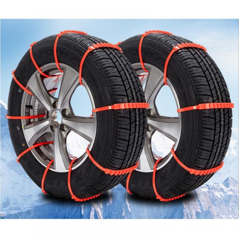Snow Chains 10pcs Car Tires Winter Snow Anti-Skid Chain Plastic Tendon Thick SUV Bread Off-Road Car Tire Cable Harness Car Shape