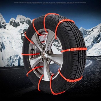 Snow Chains 10pcs Car Tires Winter Snow Anti-Skid Chain Plastic Tendon Thick SUV Bread Off-Road Car Tire Cable Harness Car Shape