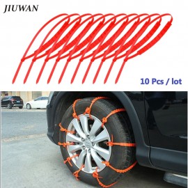 JIUWAN 10Pcs Lot Auto Tire Chain Universal Tyres Anti-skid Snow Belt ATV Outdoor Mud Wheel Anti-slip Car Styling Accessories
