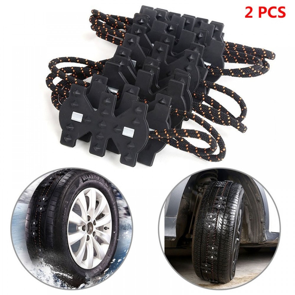 2pcs Snow Chains Driving  In Winter Universal for Car Truck SUV Tire Tyre Anti-skid Emergency Chain High Toughness Non-slip