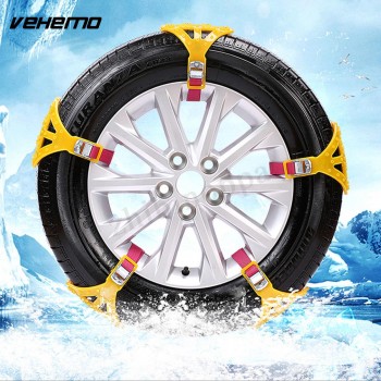 Free shipping Anti-Skid Chains Snow Chain Thickened Snow Tire Belt Mud Wheel Climbing Mud Ground TPU Yellow Universal