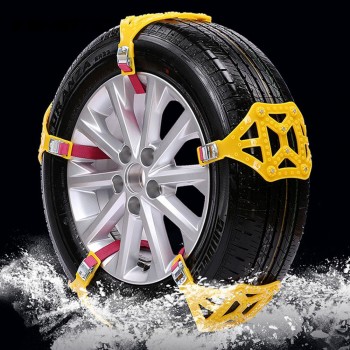 1Pc Yellow Snow Tire Belt Snow Chain Easy Installation Durable Anti-Skid Chains for Climbing Mud Ground