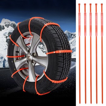 5pcs Flexible Nylon Car Anti-Skid Tire Chains Set Automobile Mud Out The Snow Tires Non-Slip Strap Snow Chains Tire Chain Kit