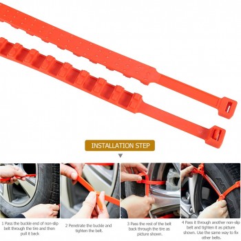 5pcs Flexible Nylon Car Anti-Skid Tire Chains Set Automobile Mud Out The Snow Tires Non-Slip Strap Snow Chains Tire Chain Kit