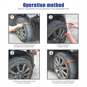 5pcs Flexible Nylon Car Anti-Skid Tire Chains Set Automobile Mud Out The Snow Tires Non-Slip Strap Snow Chains Tire Chain Kit
