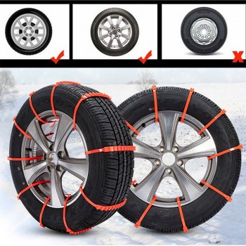 5pcs Flexible Nylon Car Anti-Skid Tire Chains Set Automobile Mud Out The Snow Tires Non-Slip Strap Snow Chains Tire Chain Kit