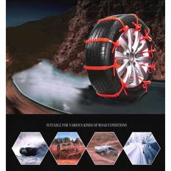 wupp 1/10Pcs Winter Anti-skid Chains for Car Snow Mud Wheel Tyre Thickened Tire Tendon Nov27 Drop Ship