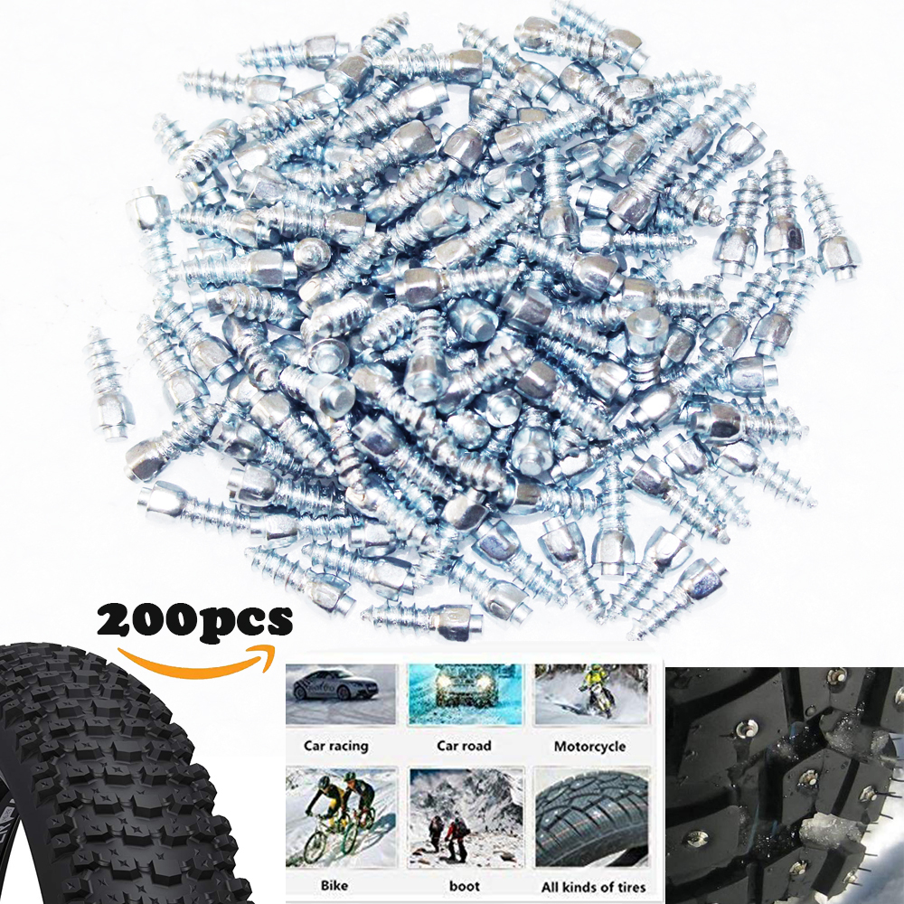 200pcs 12mm Spikes For Tires Car Bike Tire Studs Wheel Tyre Spikes Snow Winter Car-Styling Snow  Goujons a Vis for fatbike