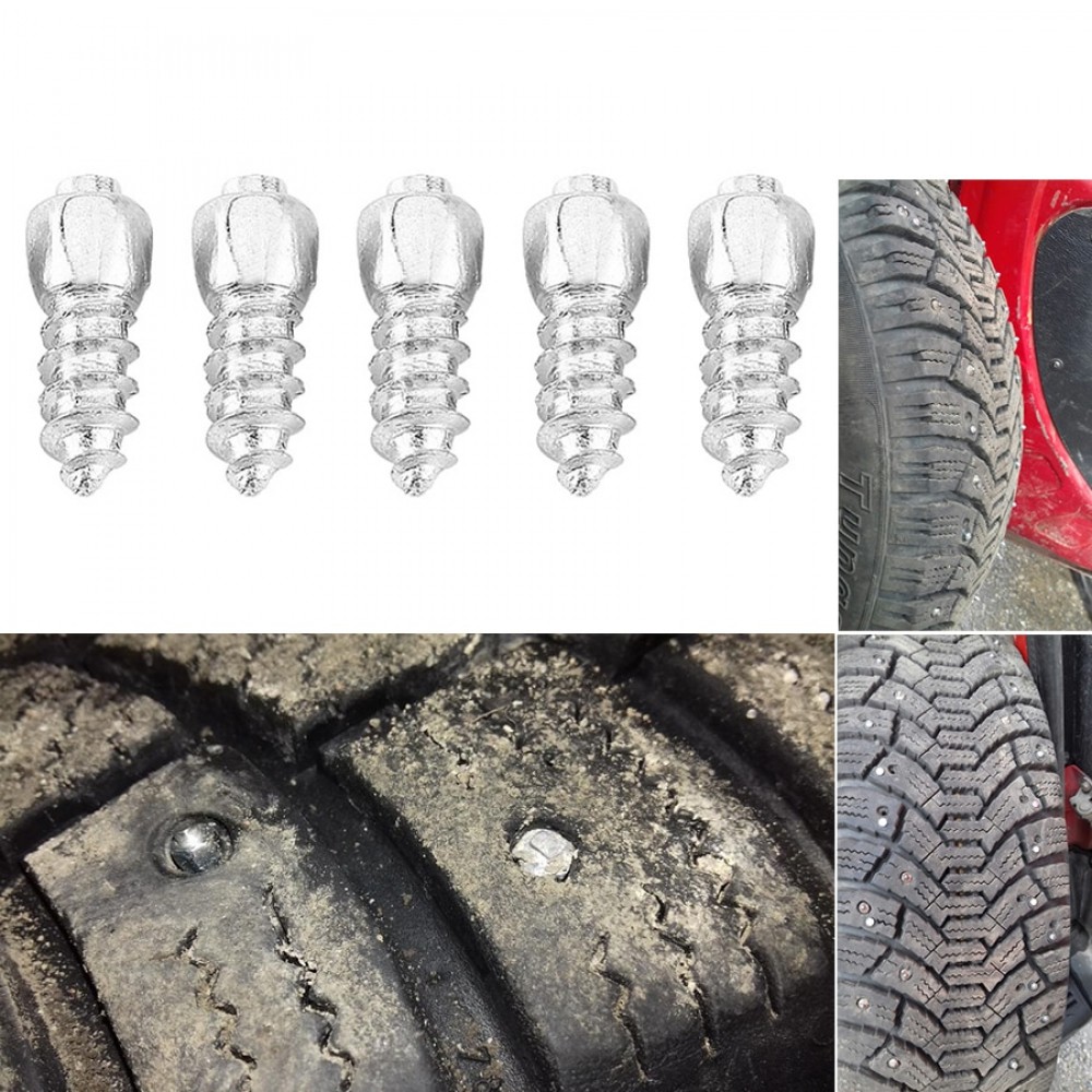 100 PCS Tire Stud Screw Car Tires Studs Screw Snow Spikes Wheel Tyres Anti-Slip Studs For Car Vehicle Truck Motorcycle Tires