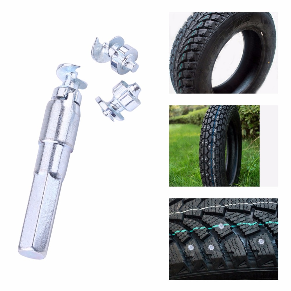 100pcs Wheel Tyre Stud Screws Winter Snow Tire Spikes with Sleeve for Car ATV Motorcycle Bike Shoes Anti-Slip Screws Accessories