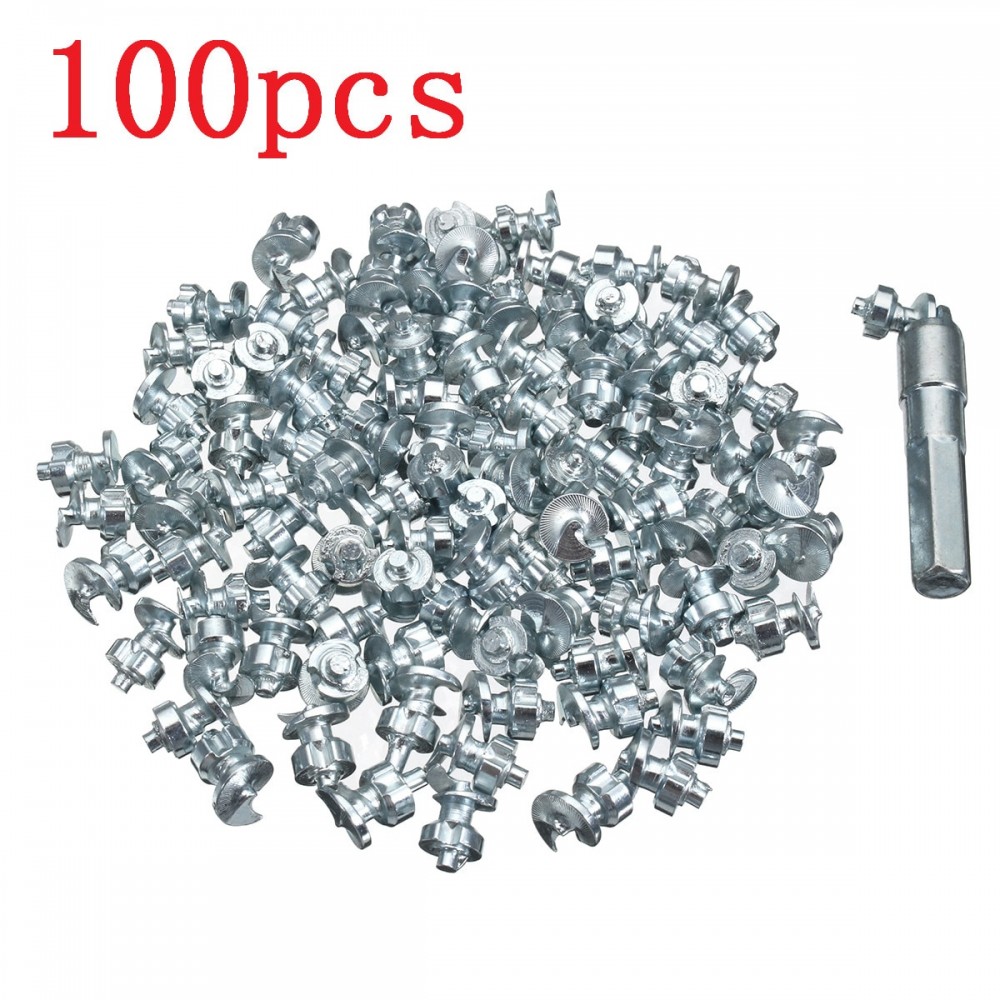 100pcs Car Tires Studs Screw Spikes Wheel Tyre Snow Chains Studs Winter Wheel Lugs Snow Spikes Easily Installed And Removed