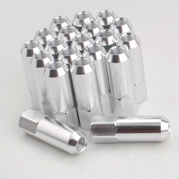 BBQ@FUKA 20x Silver M12 x 1.5MM Car Wheel Open End Extended Billet Long Rim Tuner Lug Nuts Fit For Universal Car Model