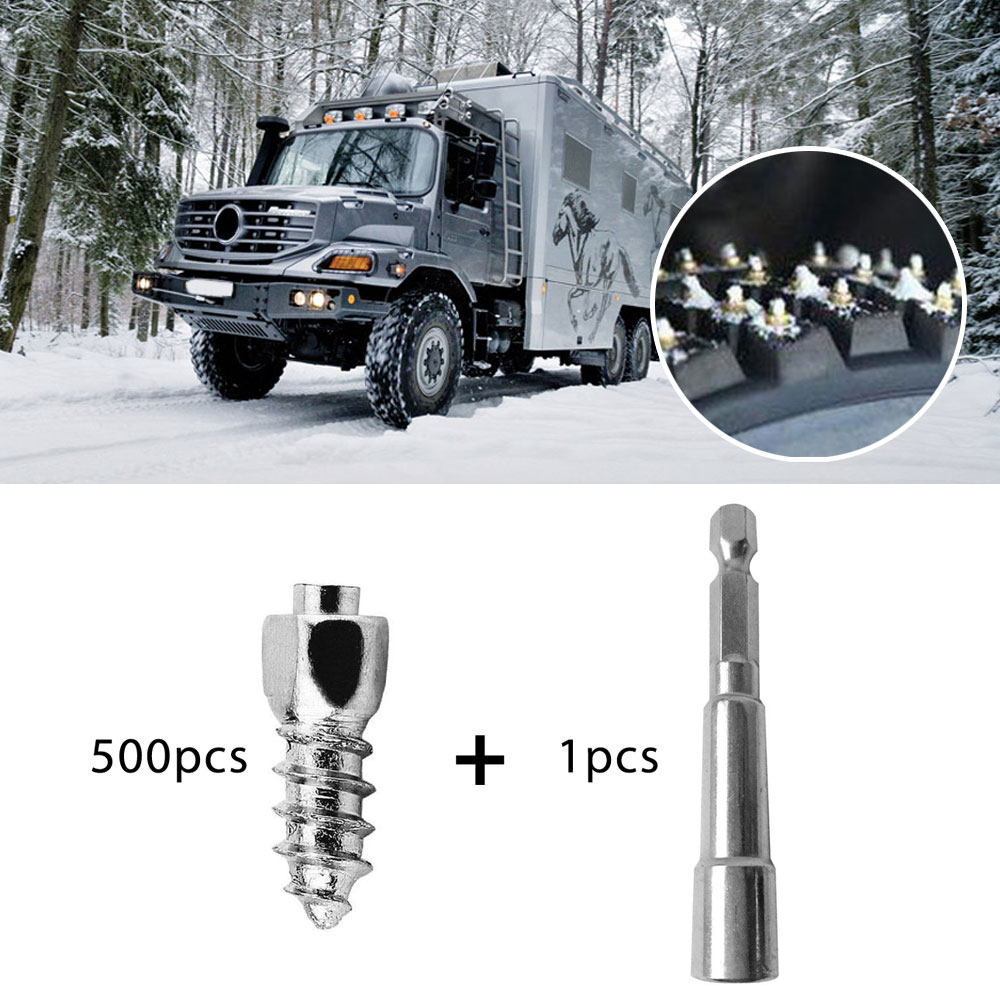 500 Pcs 12mm Tyre Screw Wrench Spare Parts Wheel Anti-Slip Durable Universal Tire Stud Screws