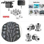 Vehemo 100pcs Tire Stud Spike Tyre Tire Wheel Lug Anti-Slip Screw