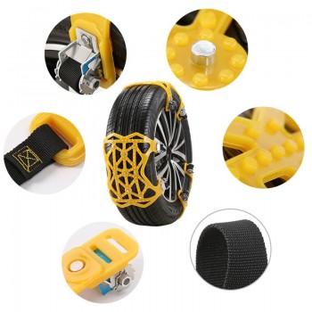 6pcs Winter Snowmobile Tire Anti-Skid Chain Universal Beef Tendon Thickening Emergency Chain Tire Anti-Skid Belt Accessorizes