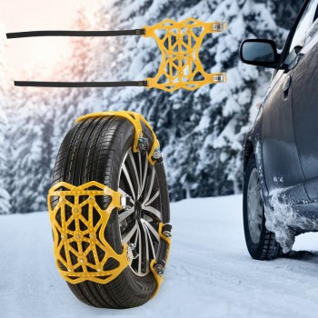 6pcs Winter Snowmobile Tire Anti-Skid Chain Universal Beef Tendon Thickening Emergency Chain Tire Anti-Skid Belt Accessorizes