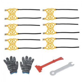 6pcs Winter Snowmobile Tire Anti-Skid Chain Universal Beef Tendon Thickening Emergency Chain Tire Anti-Skid Belt Accessorizes
