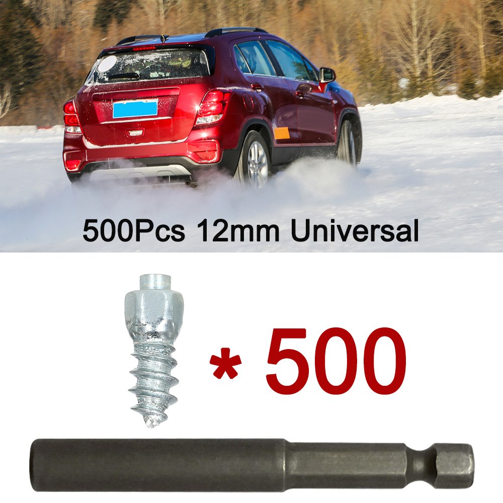 New 500Pcs Car Tires Studs Screw Snow Tire Studs Spikes Wheel Tyres Snow Chains Studs for Car Motorcycle Tires Winter Universal