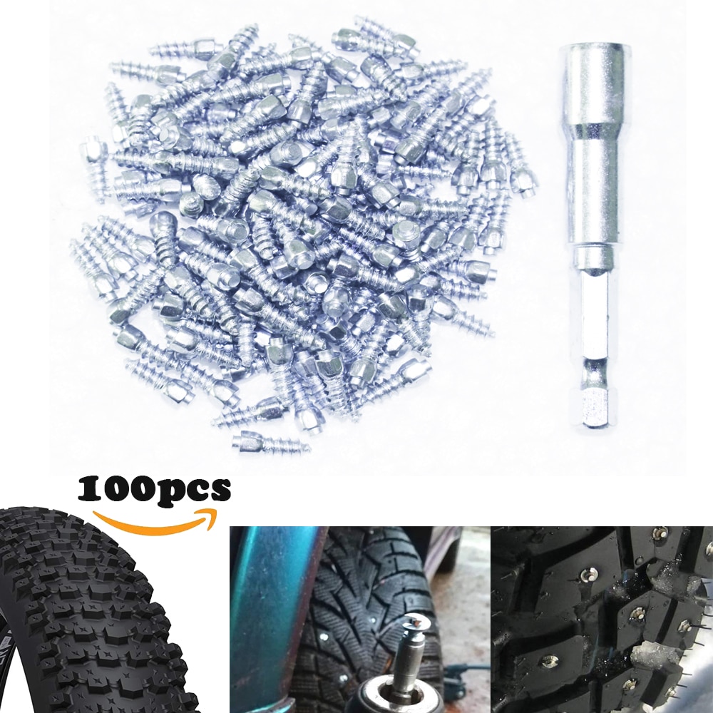 100pcs 12mm Screw Car Tires Studs Snow Spikes Wheel Tyre Pernos de Tornillo ATV Anti-Slip Car Motorcycle Winter For fatbike stud