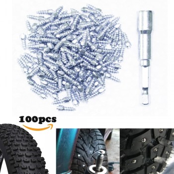 100pcs 12mm Screw Car Tires Studs Snow Spikes Wheel Tyre Pernos de Tornillo ATV Anti-Slip Car Motorcycle Winter For fatbike stud