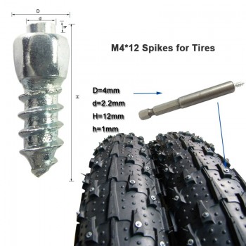 100pcs 12mm Screw Car Tires Studs Snow Spikes Wheel Tyre Pernos de Tornillo ATV Anti-Slip Car Motorcycle Winter For fatbike stud