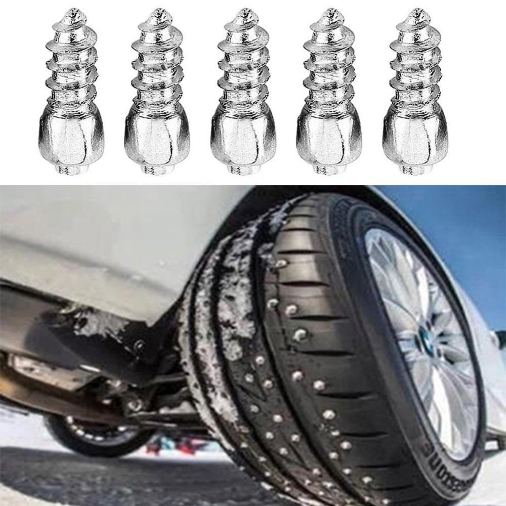 Universal 100pcs Metal 1.2x0.4cm Wheel Lugs Non-slip Tire Nail Tyre Screw Tire Stud Screws Premium Car Trucks ATV With Wrench