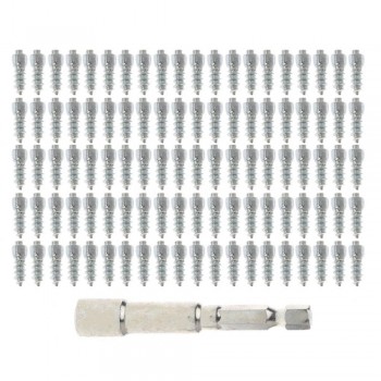 Universal 100pcs Metal 1.2x0.4cm Wheel Lugs Non-slip Tire Nail Tyre Screw Tire Stud Screws Premium Car Trucks ATV With Wrench