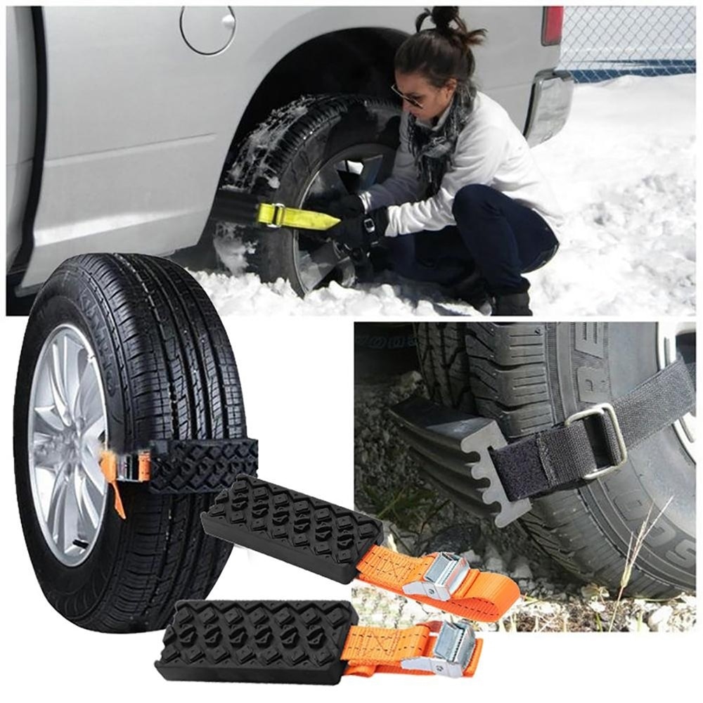 2Pcs Car Tire Anti-Skid Block Vehicle Emergency Snow Chain Universal Anti-Skid  for All Types of Tires