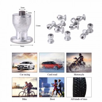 100pcs 8mm/0.31 Wheel Tyre Stud Screws Snow Tire Spikes for Car Auto SUV ATV Anti-Slip Screws
