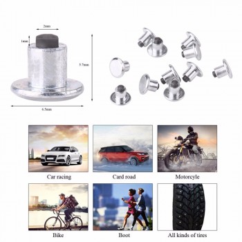 100Pcs Winter Wheel Lugs Car Tires Studs Screw Snow Spikes Wheel Tyre Snow Chains Studs For Shoes ATV Car Motorcycle Tire 5.77mm