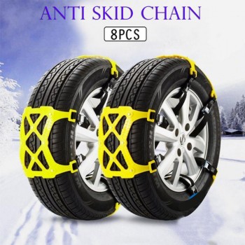 High Quality 8pcs/lot Universal Beef Tendon Thickening Snow Special Tire Snow Chain With Gloves Snow Shovel Wrench