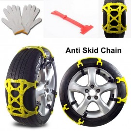 6Pcs Car Tendon Thickening Anti-skid Chain Anti-skid Nails Ice Removal Snow Special With Instructions Snow Shovel Gloves