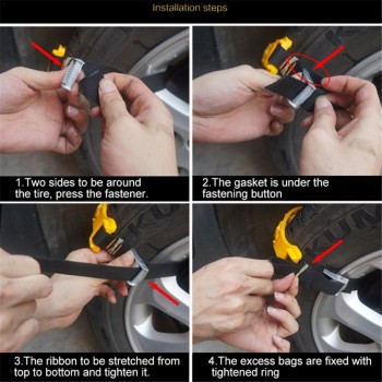 6Pcs Car Tendon Thickening Anti-skid Chain Anti-skid Nails Ice Removal Snow Special With Instructions Snow Shovel Gloves