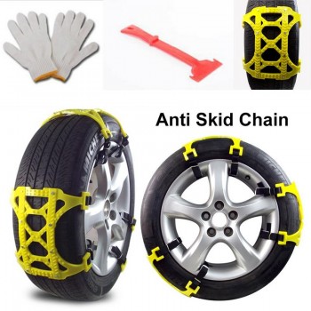 6Pcs Car Tendon Thickening Anti-skid Chain Anti-skid Nails Ice Removal Snow Special With Instructions Snow Shovel Gloves