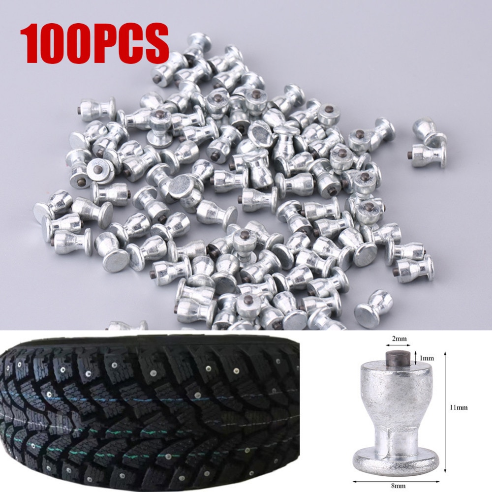 100pcs Tire Snow Spikes 8mm/0.31 Wheel Tyre Stud Screws Snow Tire Spikes for Car Auto SUV ATV Car Accessories New